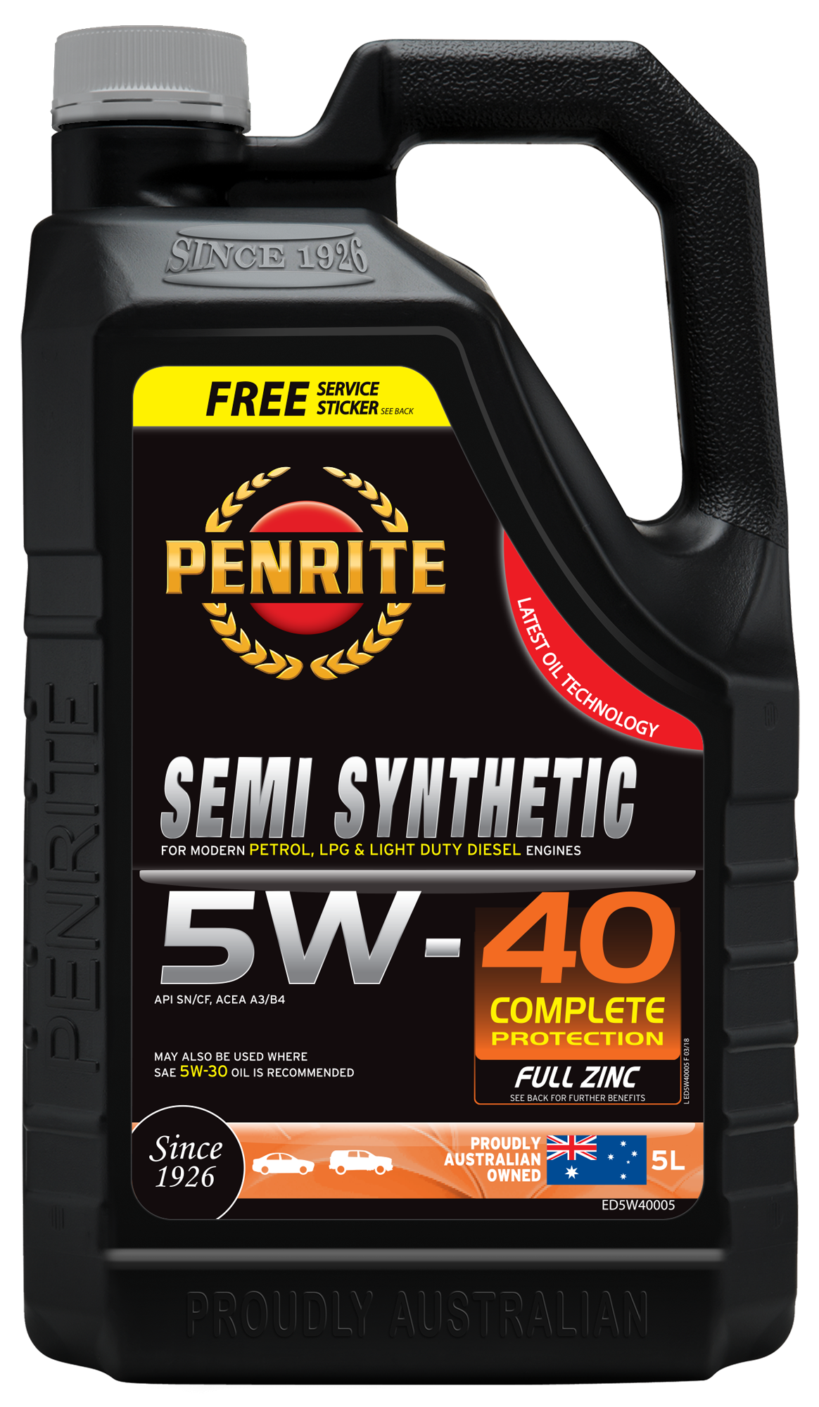 Penrite Semi Synthetic 5W40 Engine Oil - 5 Litre