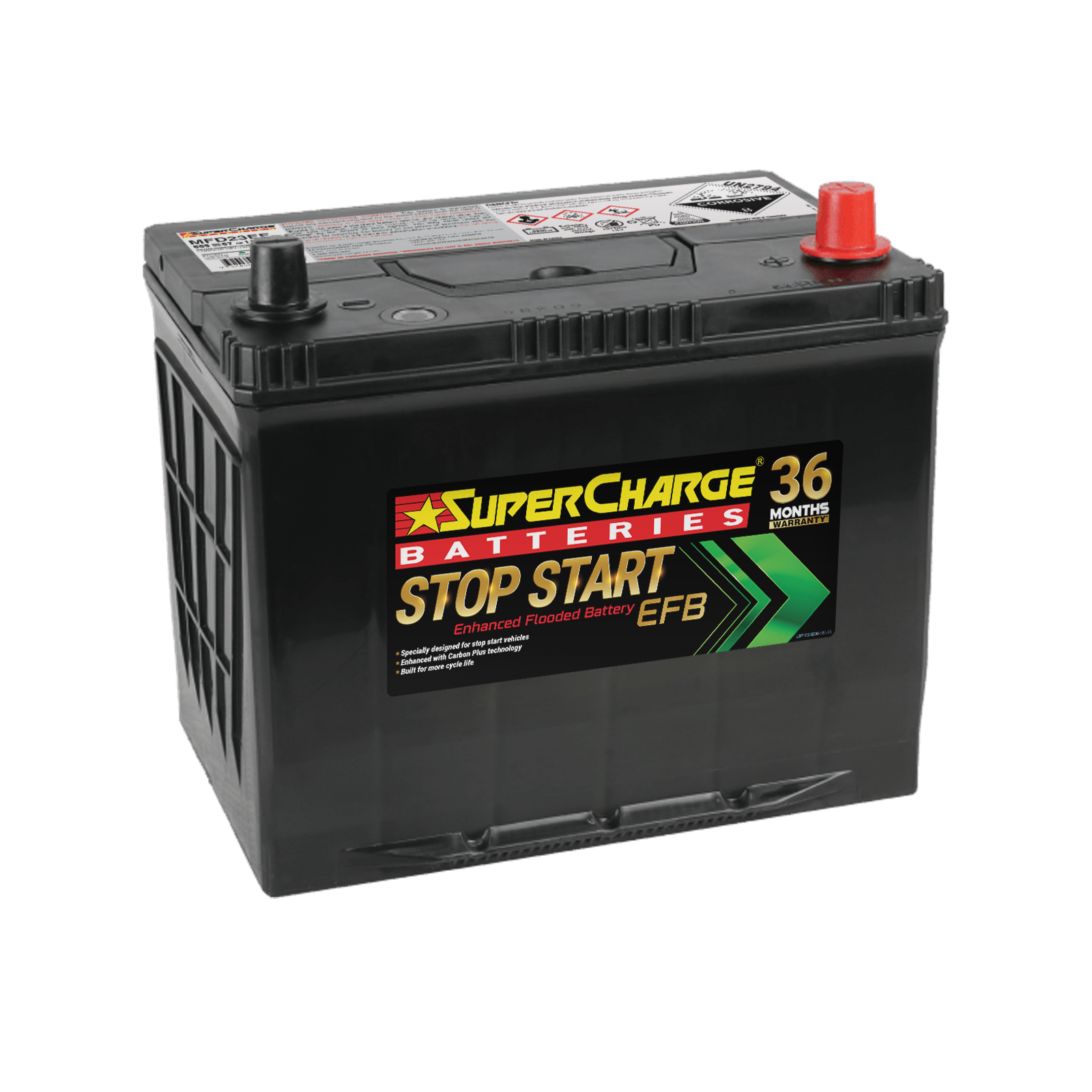 Supercharge Stop Start Battery - MFD23EF Enhanced Flooded Battery (EFB)