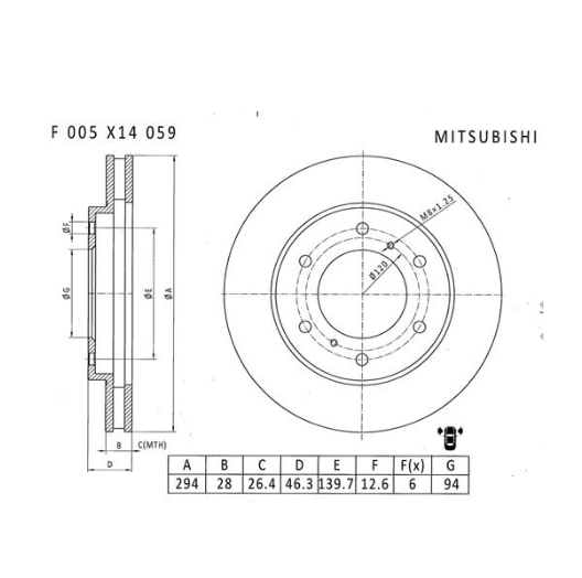 Bosch Brake Disc (Front) - PBR2208 [Fits Mitsubishi Triton. 294mm]