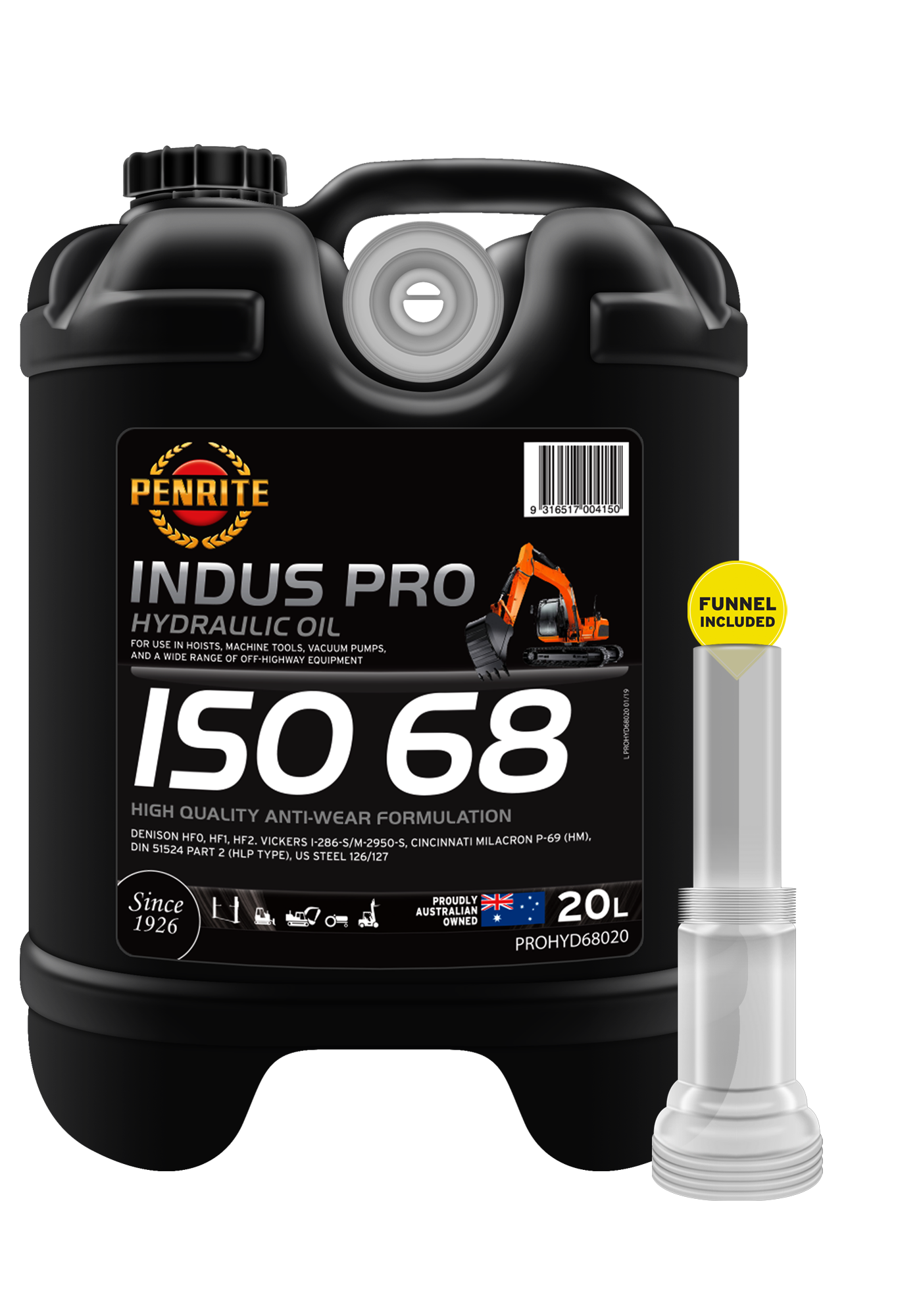 Penrite Indus Pro Hydraulic Oil ISO 68 - 20 Litre