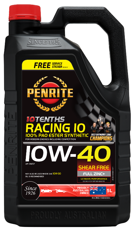 Penrite 10 Tenths Racing 10W40 Engine Oil - 5 Litre