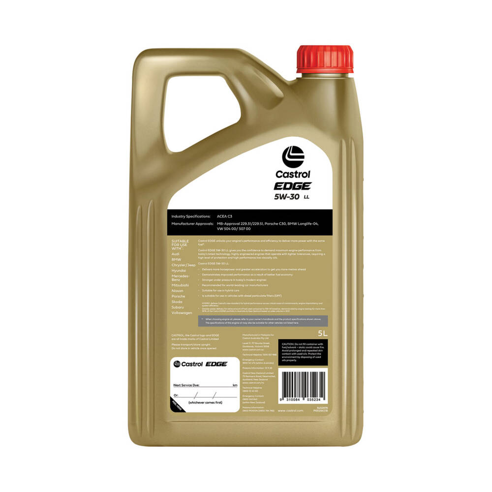 Castrol Edge 5W-30 LL Engine Oil - 5 Litre (3432979)