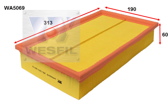 Wesfil Air Filter - WA5069 (A1677)