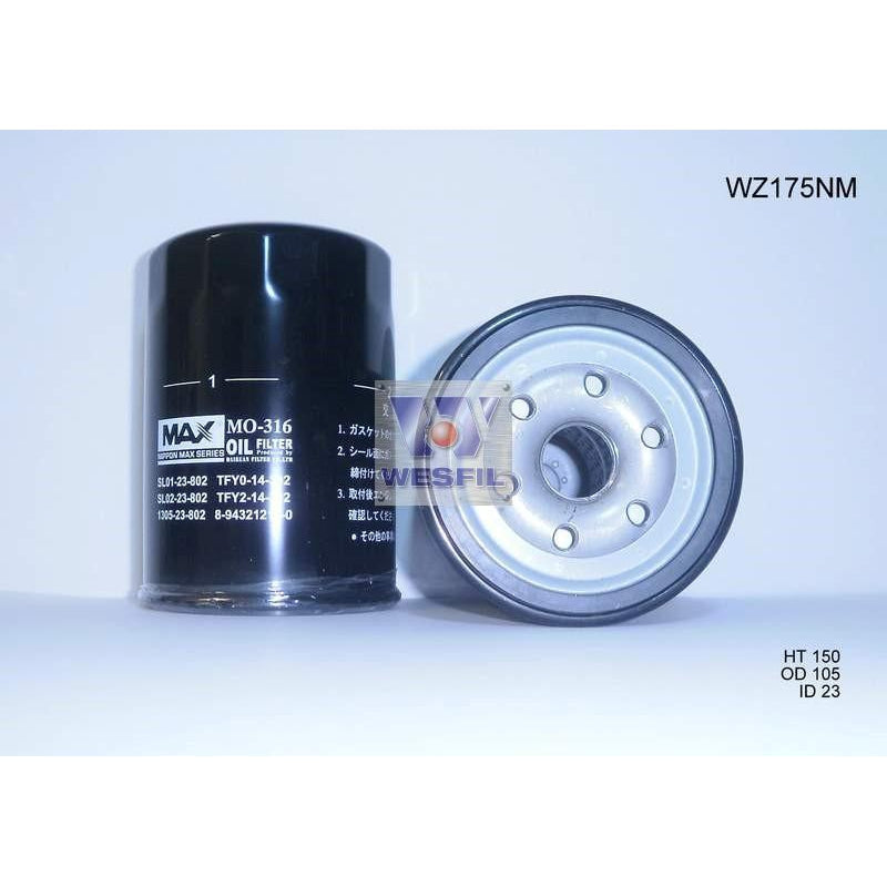 Wesfil Oil Filter - WZ175NM (Z175 / Z419)