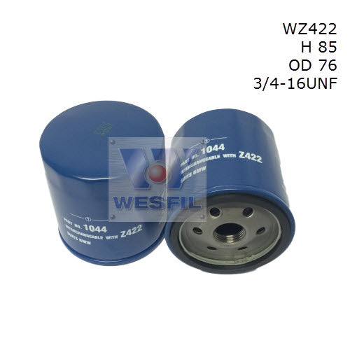 Wesfil Oil Filter - WZ422 (Z422)