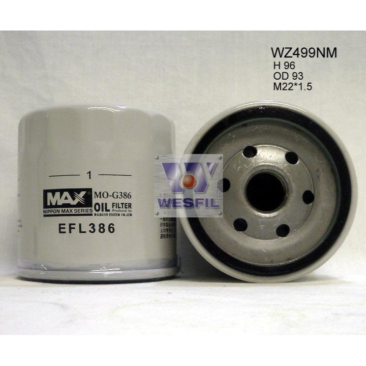 Wesfil Oil Filter - WZ499NM (Z499)