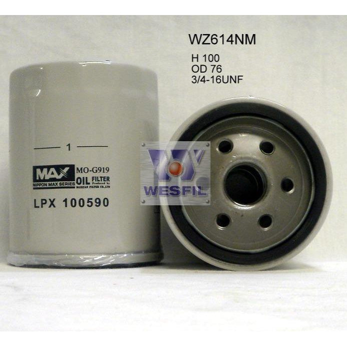 Wesfil Oil Filter - WZ614NM (Z614)