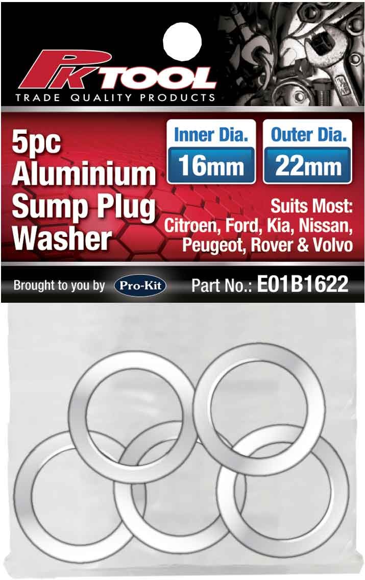 Aluminium Sump Plug Washer - 5 Piece [16mm ID 22mm OD]