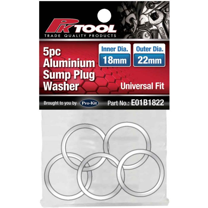 Aluminium Sump Plug Washer - [5 Piece 18mm ID 22mm OD]