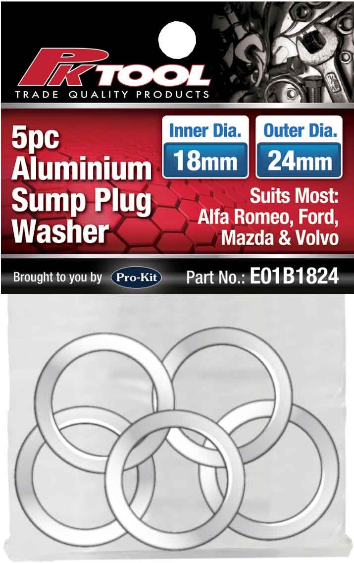 Aluminium Sump Plug Washer - [5 Piece 18mm ID 24mm OD]