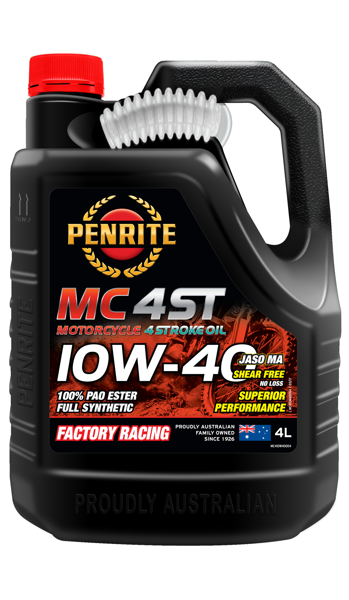 Penrite MC-4ST 10W-40 (100% PAO & ESTER) - 4 Litre